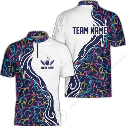 Bowling Custom Women Polo Shirt - Custom Name Bowling Personalized Bowling Polo Shirt - Gift For Friend, Family, Bowling Lovers