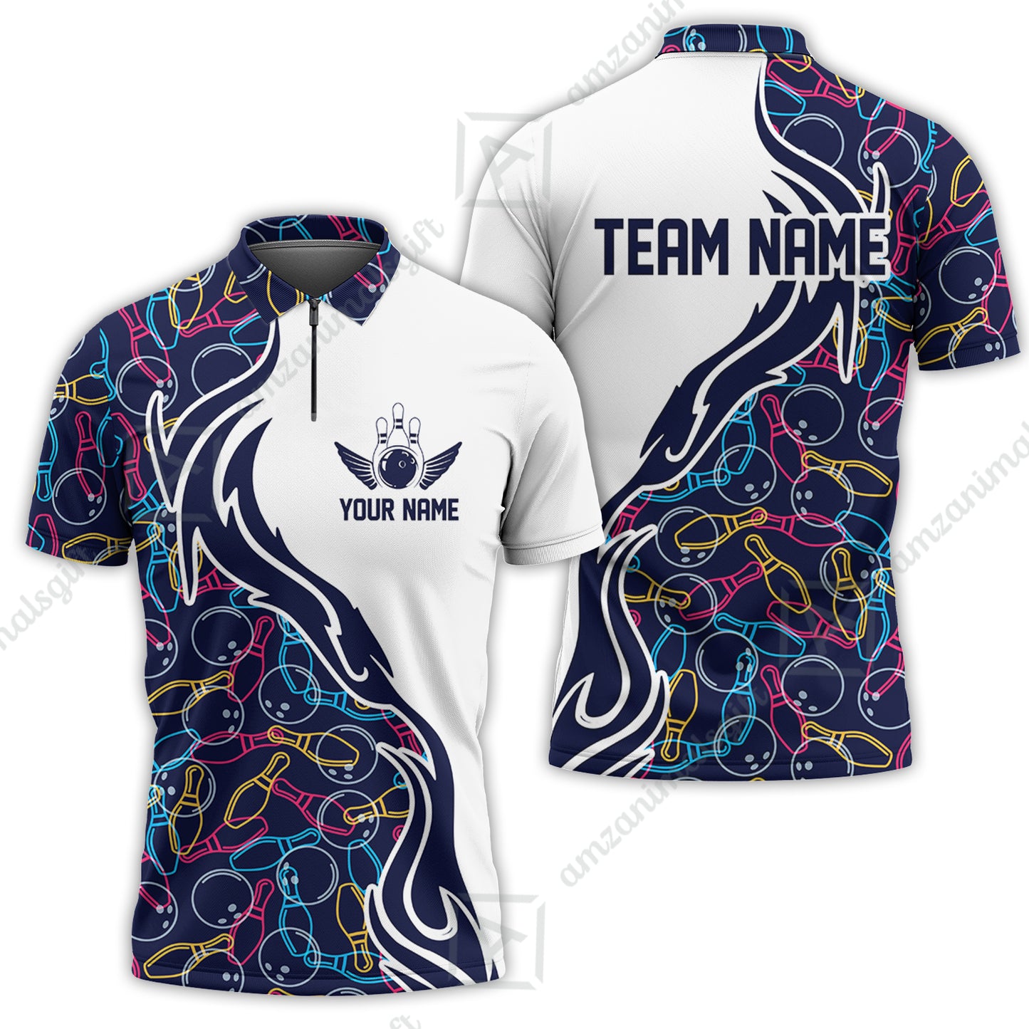 Bowling Custom Women Polo Shirt - Custom Name Bowling Personalized Bowling Polo Shirt - Gift For Friend, Family, Bowling Lovers