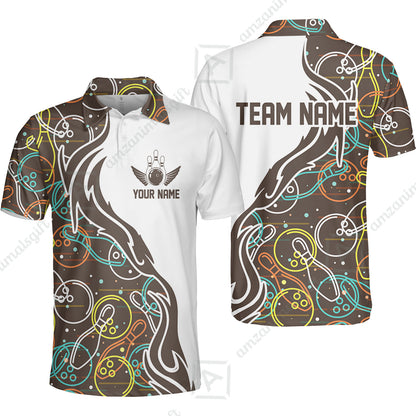 Bowling Custom Women Polo Shirt - Custom Name Bowling Personalized Bowling Polo Shirt - Gift For Friend, Family, Bowling Lovers