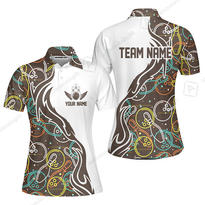 Bowling Custom Women Polo Shirt - Custom Name Bowling Personalized Bowling Polo Shirt - Gift For Friend, Family, Bowling Lovers