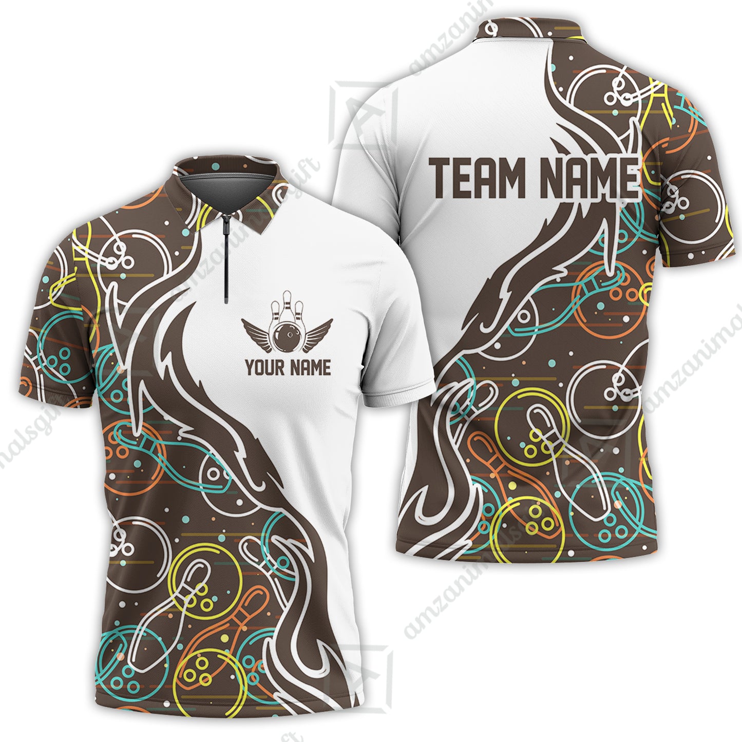 Bowling Custom Women Polo Shirt - Custom Name Bowling Personalized Bowling Polo Shirt - Gift For Friend, Family, Bowling Lovers