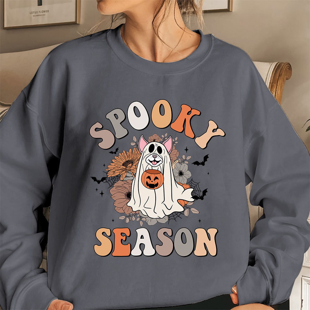 Boston Terrier Sweatshirt, Spooky Season Boston Terrier Pumskin Shirt, Boston Terrier Halloween Sweatshirt
