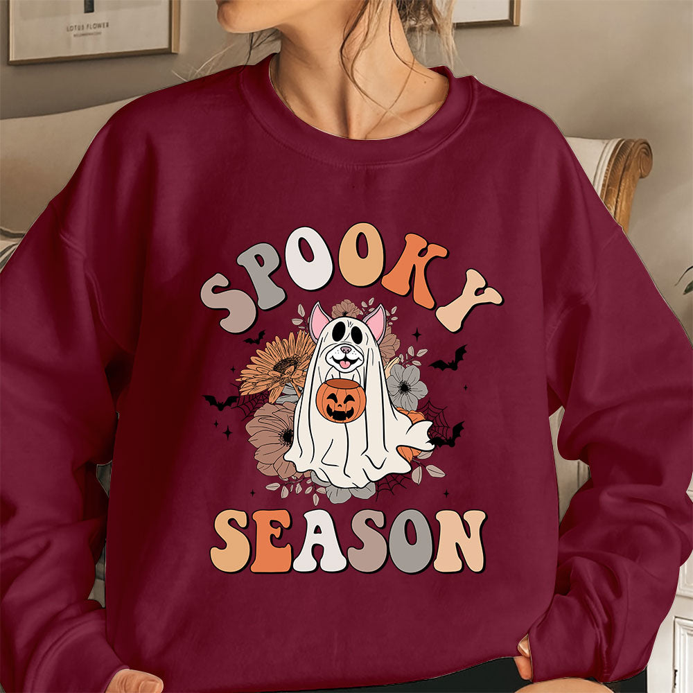 Boston Terrier Sweatshirt, Spooky Season Boston Terrier Pumskin Shirt, Boston Terrier Halloween Sweatshirt