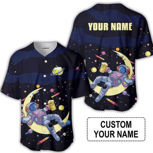 Custom Astronaut Beer Pattern Design Oktoberfest Beer Festival Performance Baseball Jersey