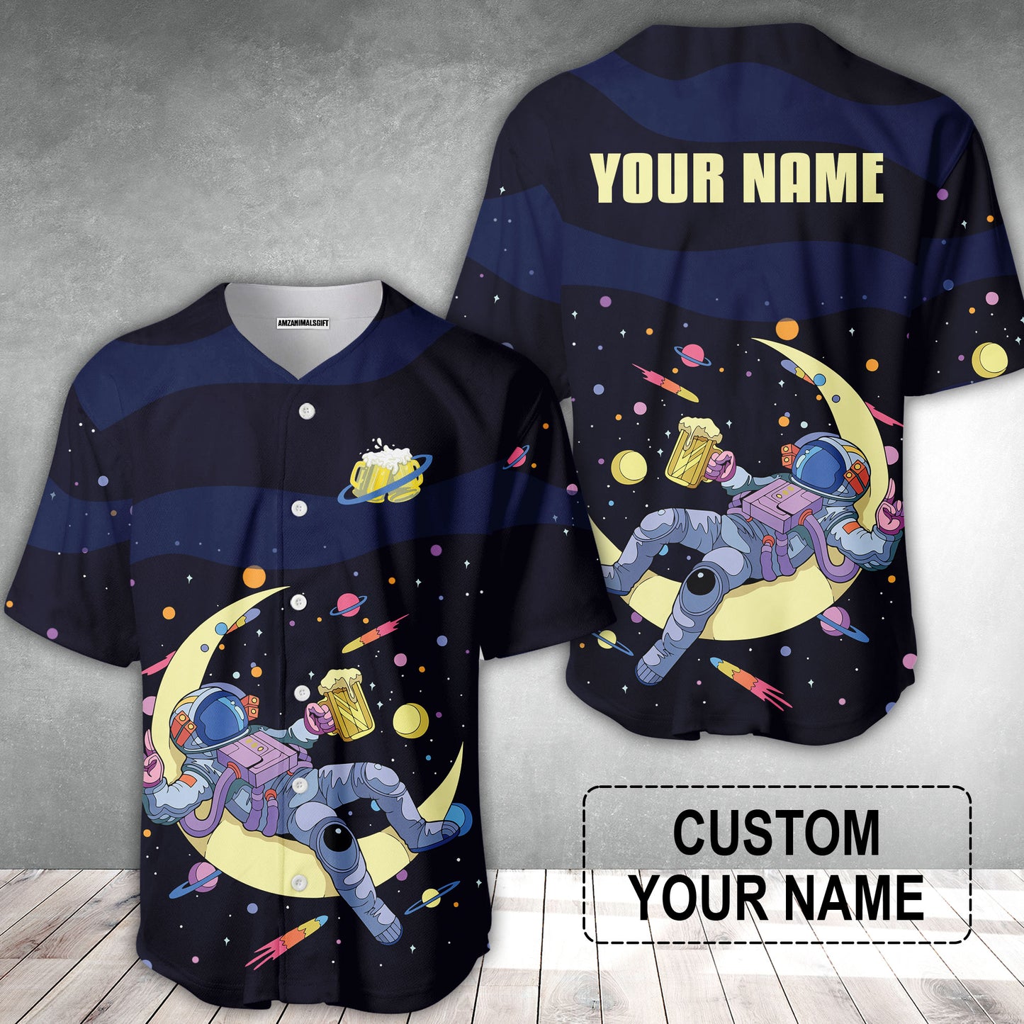 Custom Astronaut Beer Pattern Design Oktoberfest Beer Festival Performance Baseball Jersey