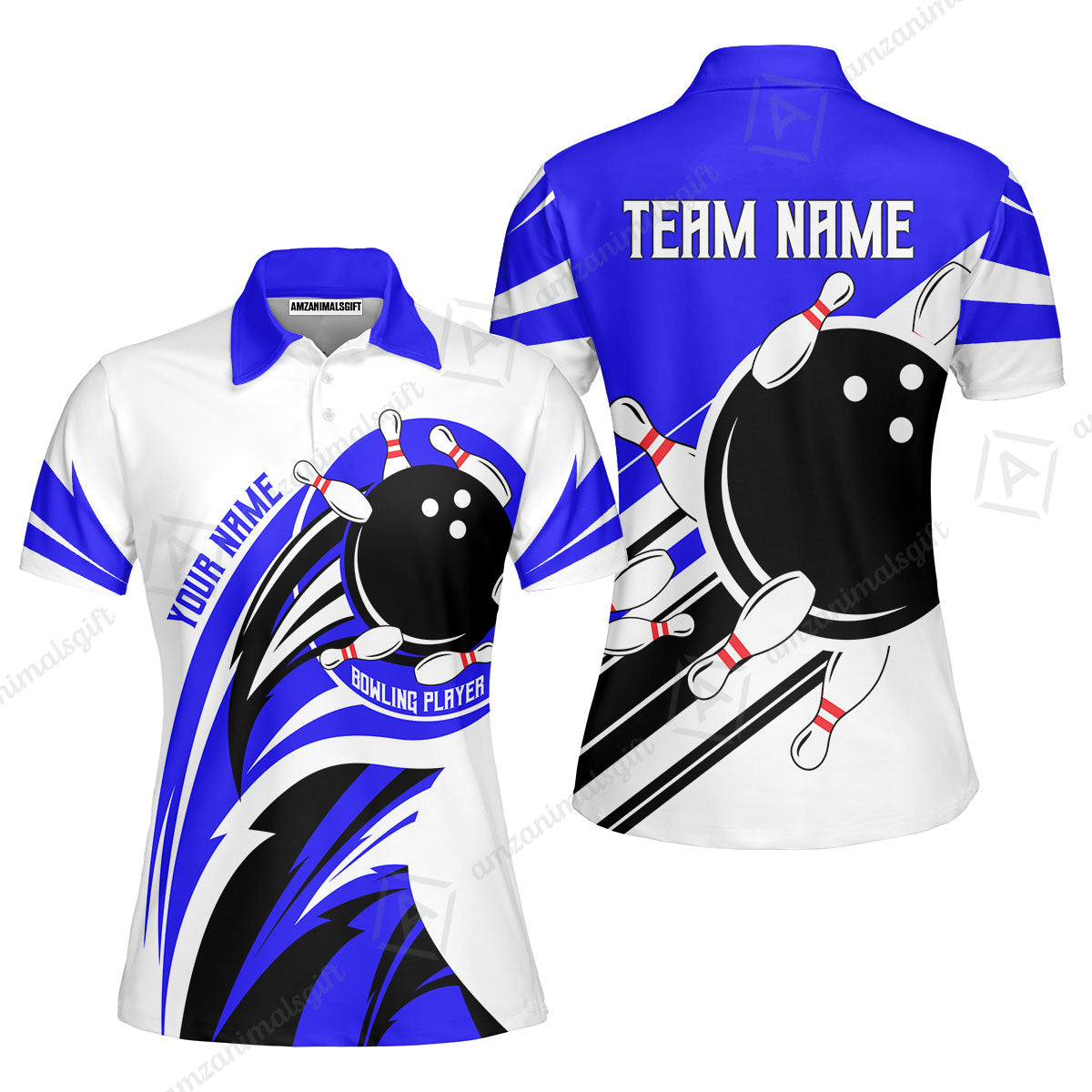 Custom Bowling Team Jersey, Bowling Player Jersey Multicolor Polo Quarter-Zip Shirts, Custom Bowling Uniforms Jerseys
