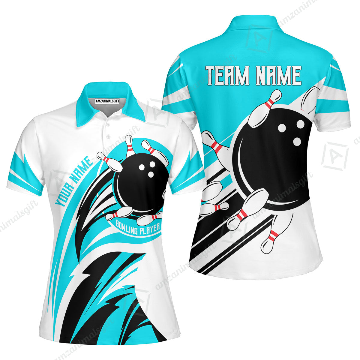 Custom Bowling Team Jersey, Bowling Player Jersey Multicolor Polo Quarter-Zip Shirts, Custom Bowling Uniforms Jerseys