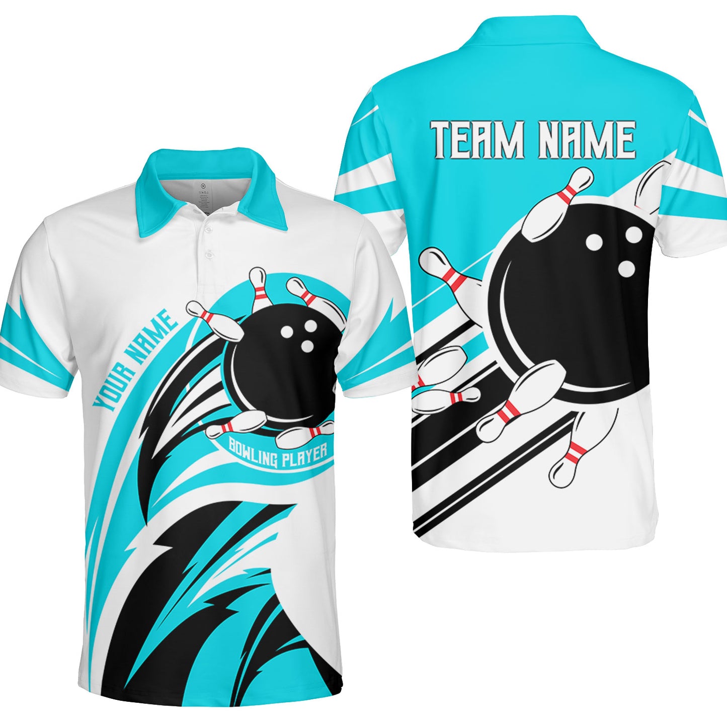 Custom Bowling Team Jersey, Bowling Player Jersey Multicolor Polo Quarter-Zip Shirts, Custom Bowling Uniforms Jerseys