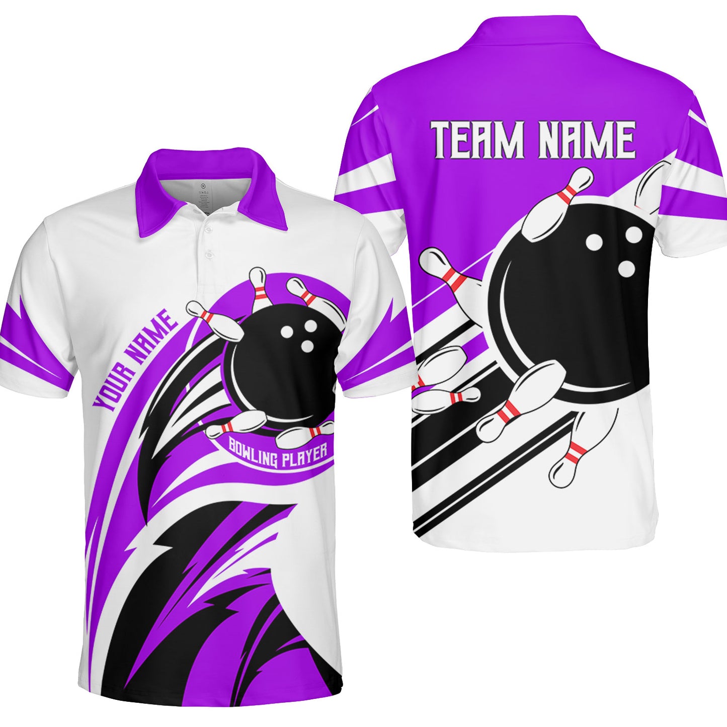 Custom Bowling Team Jersey, Bowling Player Jersey Multicolor Polo Quarter-Zip Shirts, Custom Bowling Uniforms Jerseys