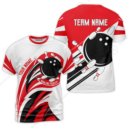 Custom Bowling Team Jersey, Bowling Player Jersey Multicolor Polo Quarter-Zip Shirts, Custom Bowling Uniforms Jerseys