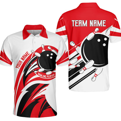 Custom Bowling Team Jersey, Bowling Player Jersey Multicolor Polo Quarter-Zip Shirts, Custom Bowling Uniforms Jerseys