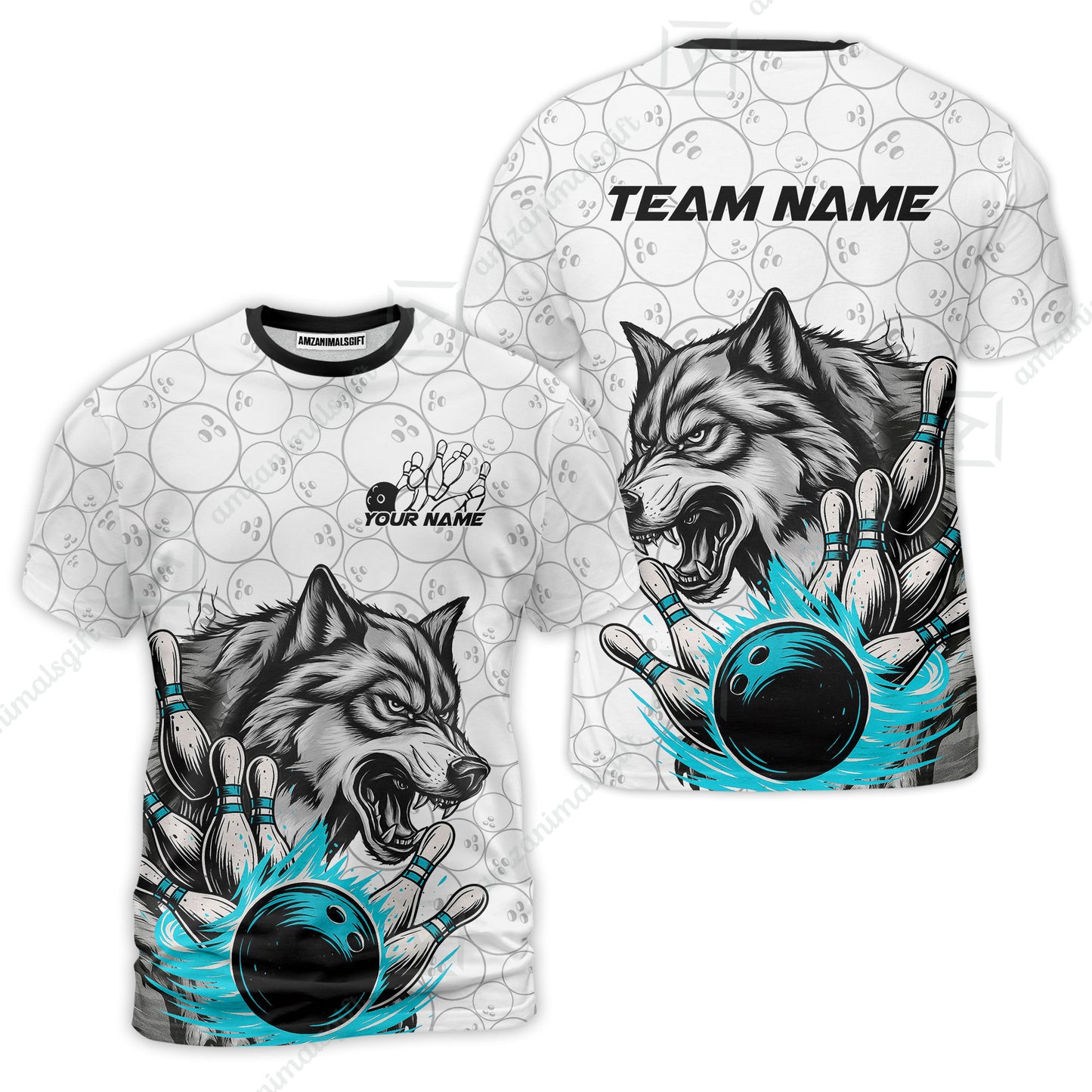 Custom Bowling Team Jersey, Wolf Strike Bowling Jersey Multicolor Polo Quarter-Zip Shirts, Custom Bowling Uniforms Jerseys