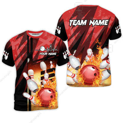 Customized Bowling Polo Shirt, Bowling And Pins Abstract Grunge Texture XX Multicolor Option Customized Name And Team Zipper Polo Jerseys Shirts