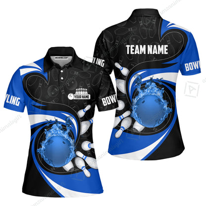 Customized Bowling Jersey Shirt, Bowling Ball And Pins Vortex Pattern Multicolor Customized Name And Team Name For Bowling Team