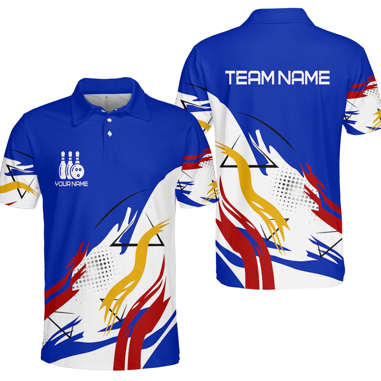 Customize Name, Team Name Bowling Jersey, Bowling Team Jersey Multicolor Polo Quarter-Zip Shirts, Custom Bowling Uniforms Jerseys