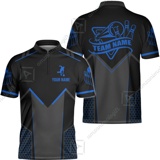 Customized Bowling Jersey Shirt, Bowling Esports Pattern Short Sleeve Jersey For Men Women Bowlers