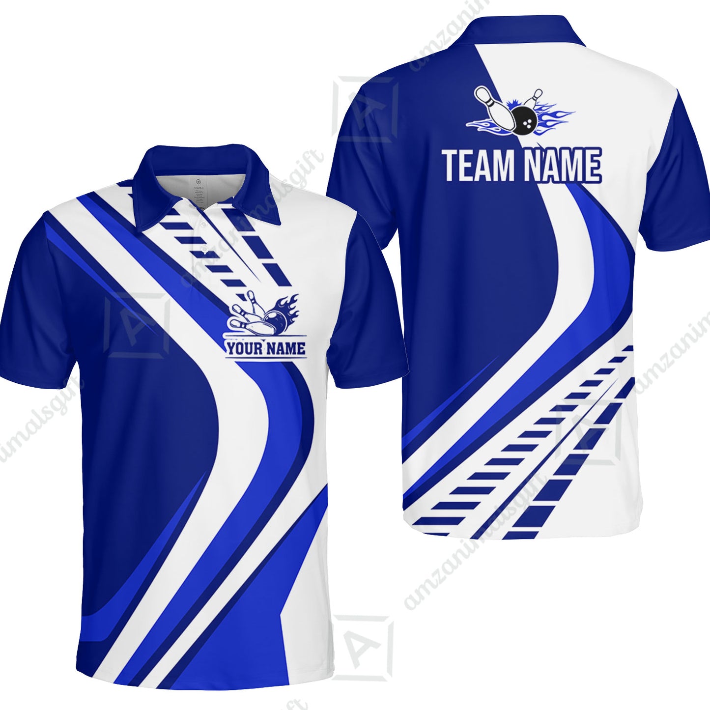 Customize Your Name, Team Name Bowling Jersey, Bowling Team Jersey Multicolor Polo Quarter-Zip Shirts, Custom Bowling Uniforms Jerseys