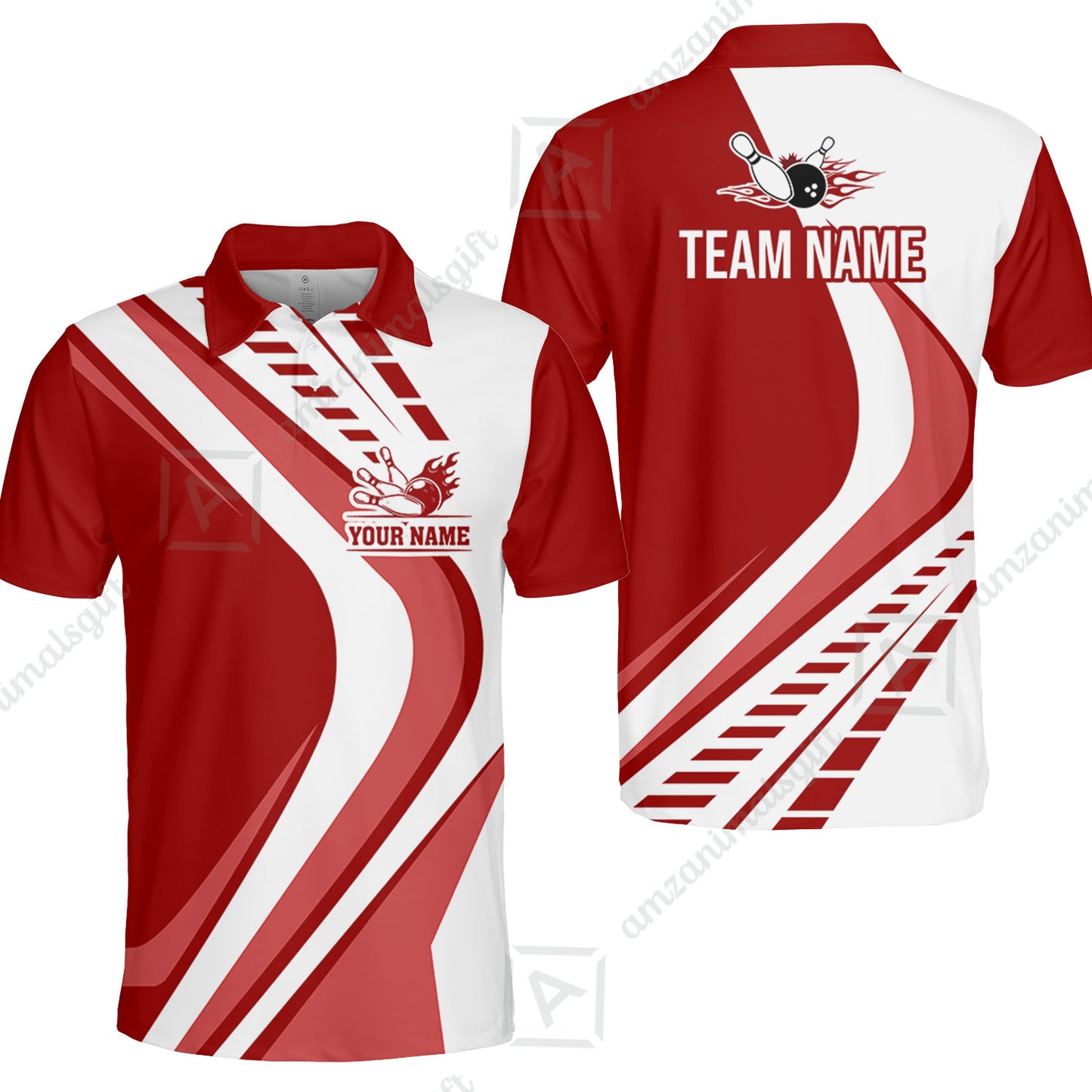 Customize Your Name, Team Name Bowling Jersey, Bowling Team Jersey Multicolor Polo Quarter-Zip Shirts, Custom Bowling Uniforms Jerseys