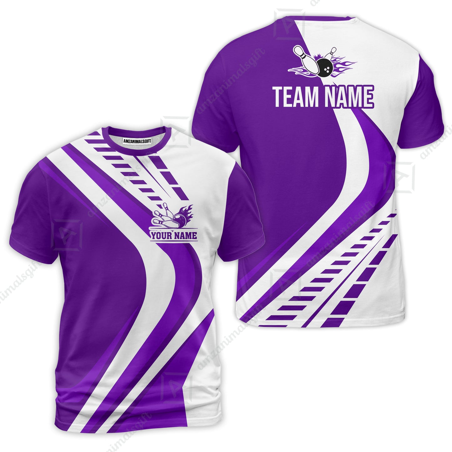 Customize Your Name, Team Name Bowling Jersey, Bowling Team Jersey Multicolor Polo Quarter-Zip Shirts, Custom Bowling Uniforms Jerseys