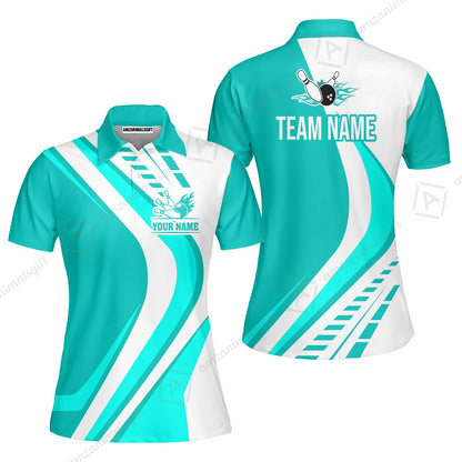 Customize Your Name, Team Name Bowling Jersey, Bowling Team Jersey Multicolor Polo Quarter-Zip Shirts, Custom Bowling Uniforms Jerseys