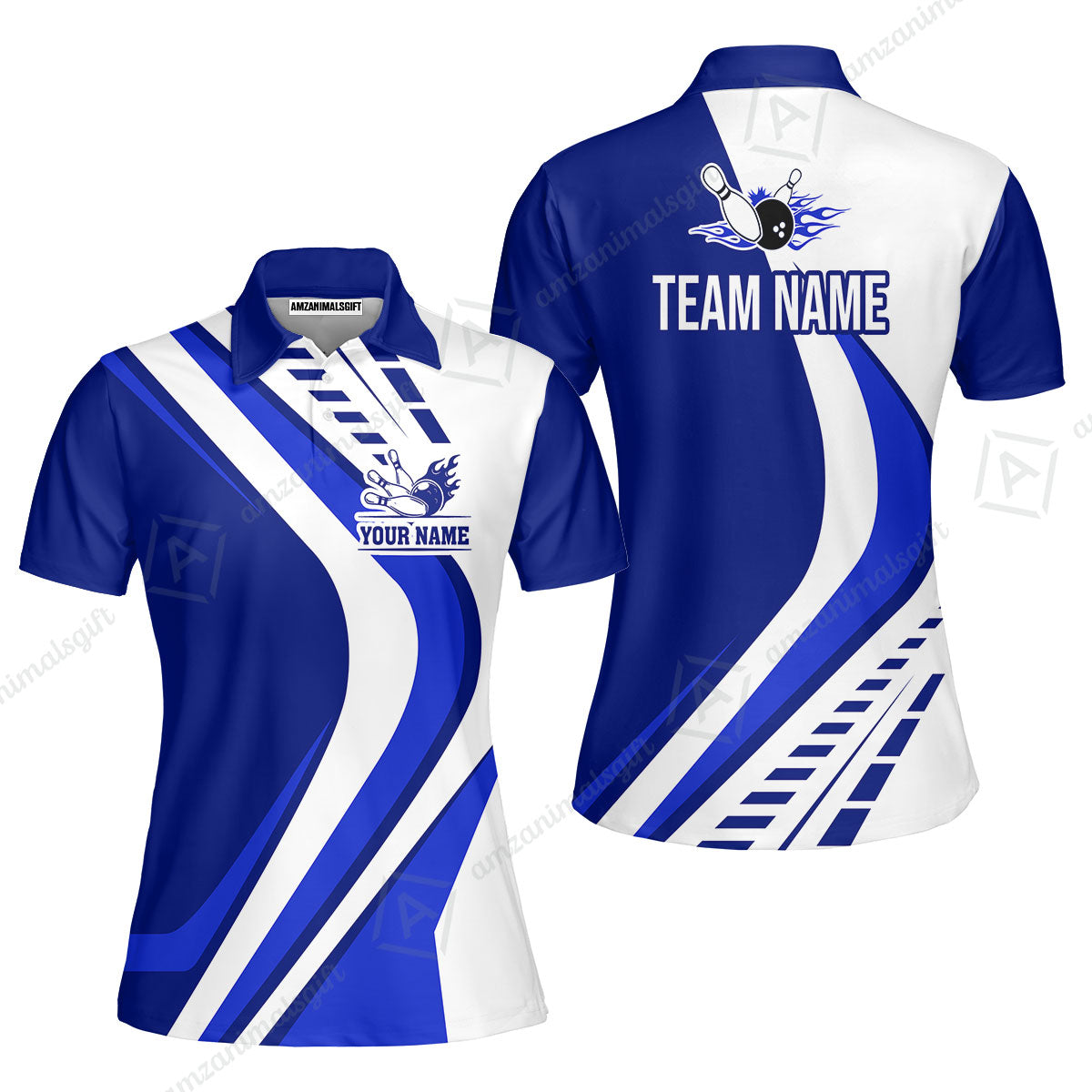 Customize Your Name, Team Name Bowling Jersey, Bowling Team Jersey Multicolor Polo Quarter-Zip Shirts, Custom Bowling Uniforms Jerseys