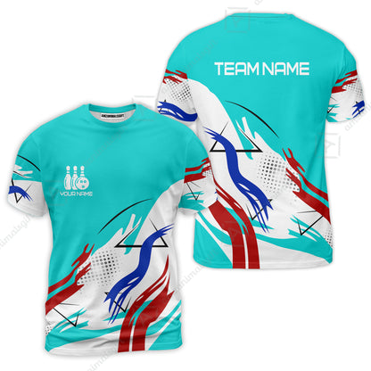 Customize Name, Team Name Bowling Jersey, Bowling Team Jersey Multicolor Polo Quarter-Zip Shirts, Custom Bowling Uniforms Jerseys