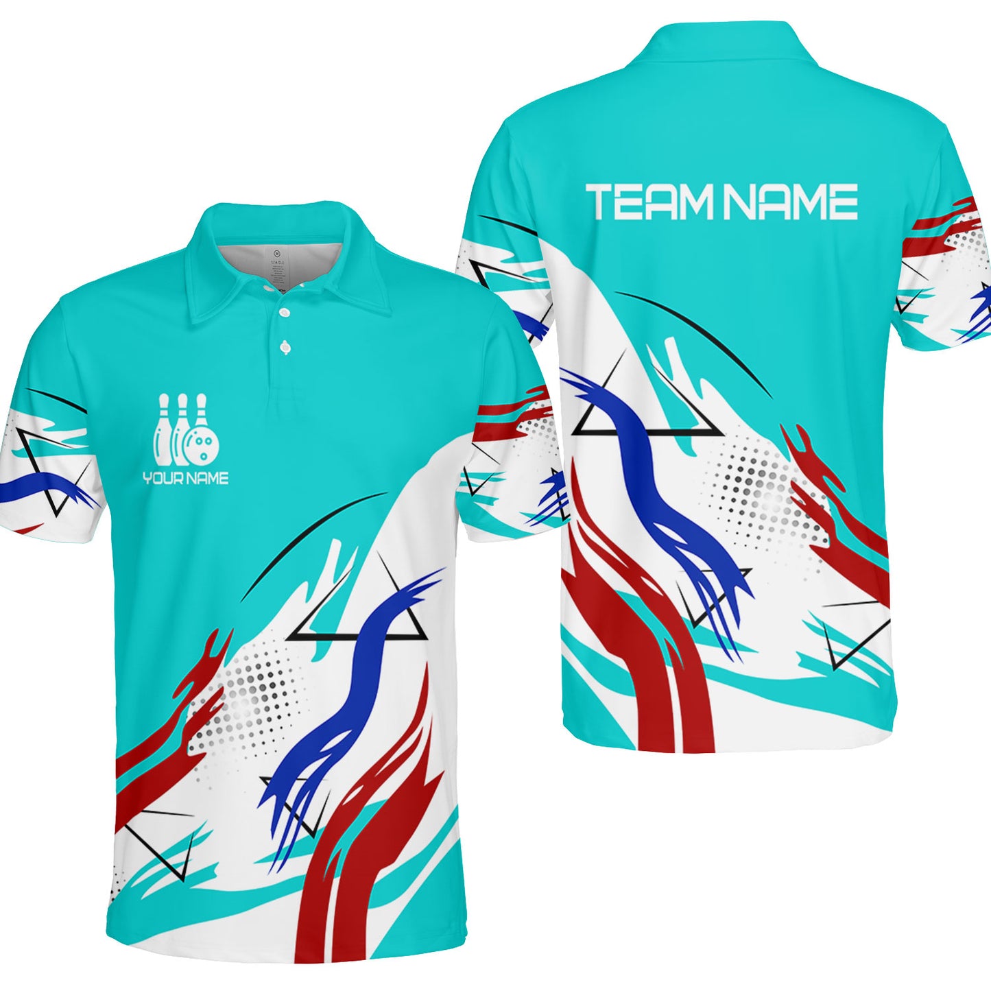 Customize Name, Team Name Bowling Jersey, Bowling Team Jersey Multicolor Polo Quarter-Zip Shirts, Custom Bowling Uniforms Jerseys
