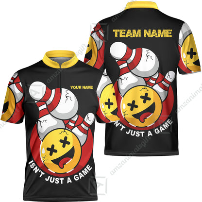 Custom Bowling Team Jerseys Shirts, Bowling uniforms Black Summer Smiley Personalized Name And Team Name