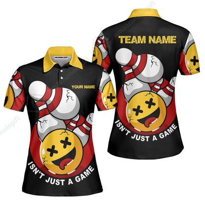 Custom Bowling Team Jerseys Shirts, Bowling uniforms Black Summer Smiley Personalized Name And Team Name