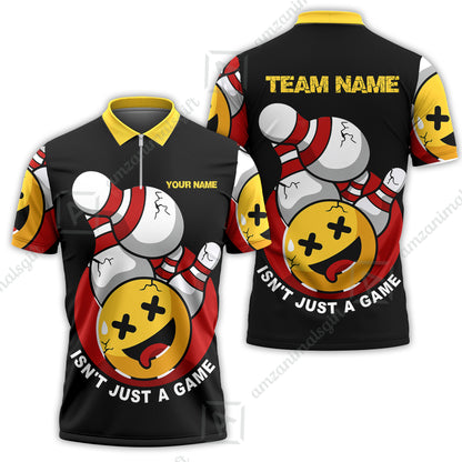 Custom Bowling Team Jerseys Shirts, Bowling uniforms Black Summer Smiley Personalized Name And Team Name