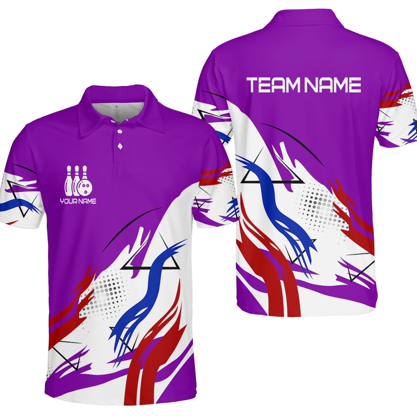 Customize Name, Team Name Bowling Jersey, Bowling Team Jersey Multicolor Polo Quarter-Zip Shirts, Custom Bowling Uniforms Jerseys