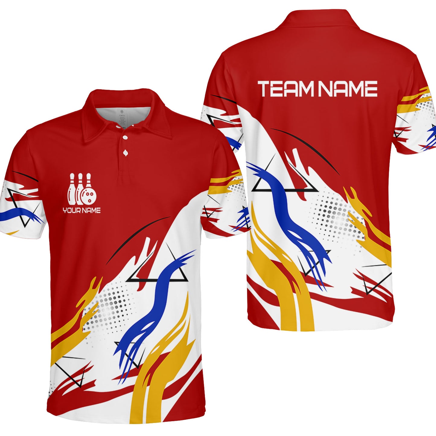 Customize Name, Team Name Bowling Jersey, Bowling Team Jersey Multicolor Polo Quarter-Zip Shirts, Custom Bowling Uniforms Jerseys