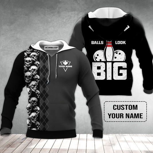 Bowling Custom Hoodie - Custom Name Bowling Does This Shirt Make My Ball Look Big Personalized Bowling Hoodie