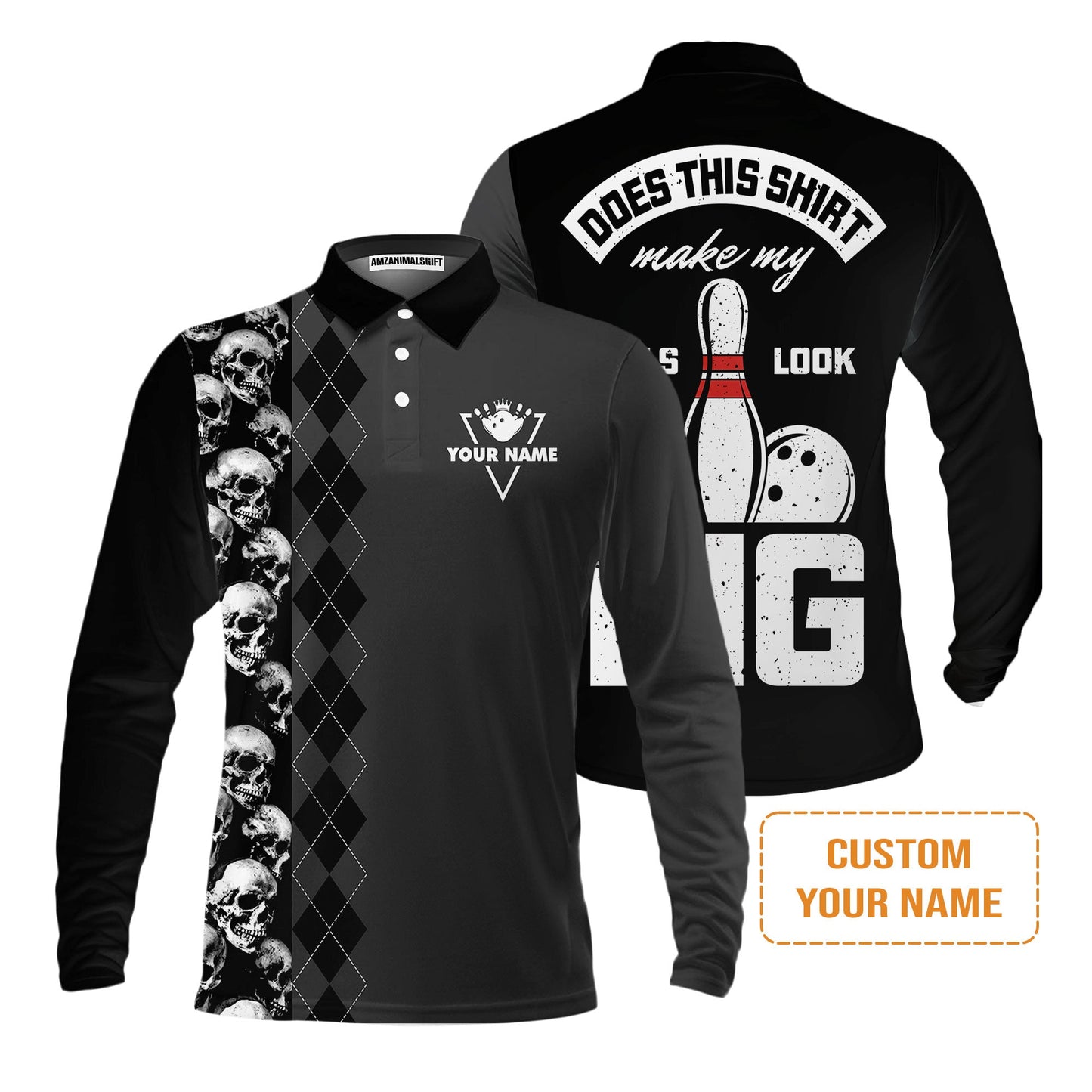 Bowling Custom Sweater - Custom Name Bowling Does This Shirt Make My Ball Look Big Personalized Bowling Sweater