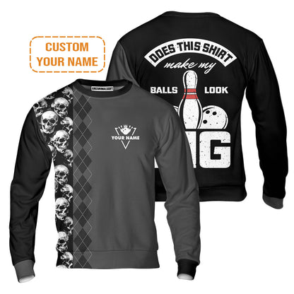 Bowling Custom Men Polo Shirt - Custom Name Bowling Does This Shirt Make My Ball Look Big Personalized Bowling Polo Shirt - Perfect Gift For Friend, Family