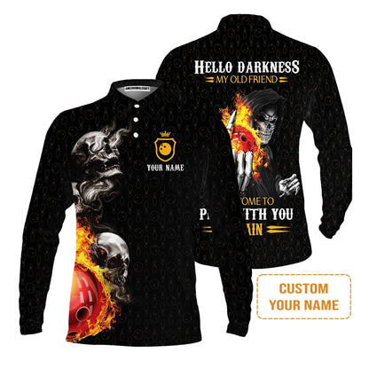 Bowling Custom Sweatshirt - Custom Name Bowling Skull Hello Darkness My Old Friend Personalized Bowling Sweatshirt
