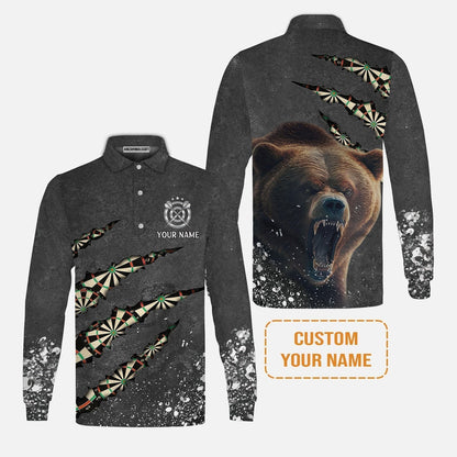 Darts Customized Name Sweater, Darts Paints Splash, Personalized Name Bear Sweater - Perfect Gift For Darts Lovers, Darts Players