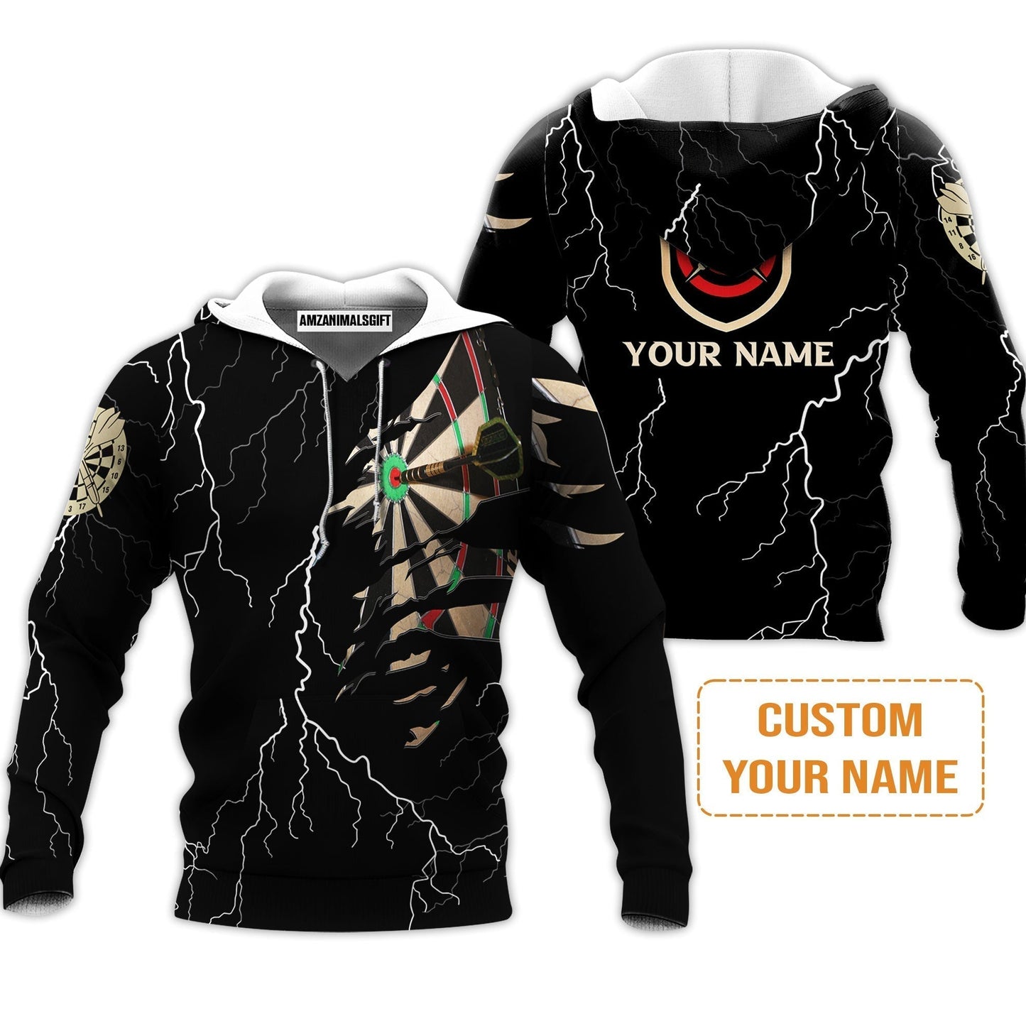Darts Custom Name Sweatshirt, Darts Target Personalized Sweatshirt