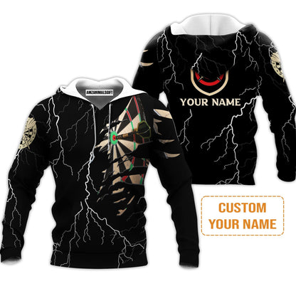 Darts Custom Name Hoodie, Darts Target Personalized Hoodie