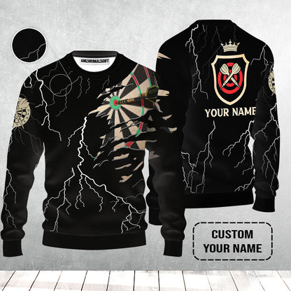 Darts Custom Name Sweater, Darts Target Personalized Sweater