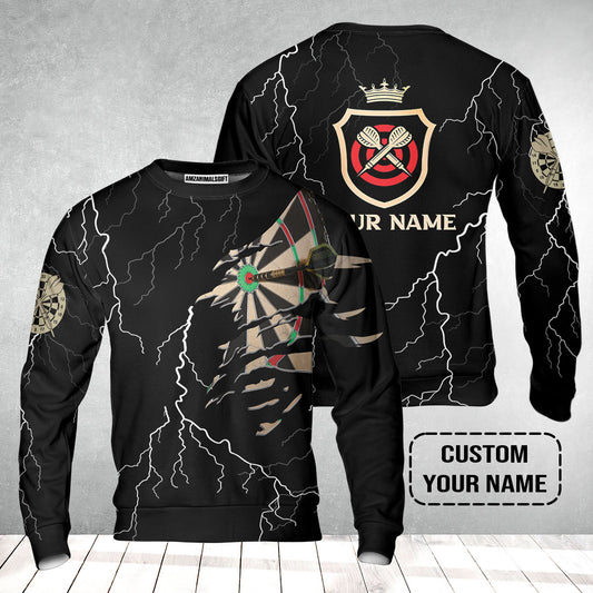 Darts Custom Name Sweatshirt, Darts Target Personalized Sweatshirt
