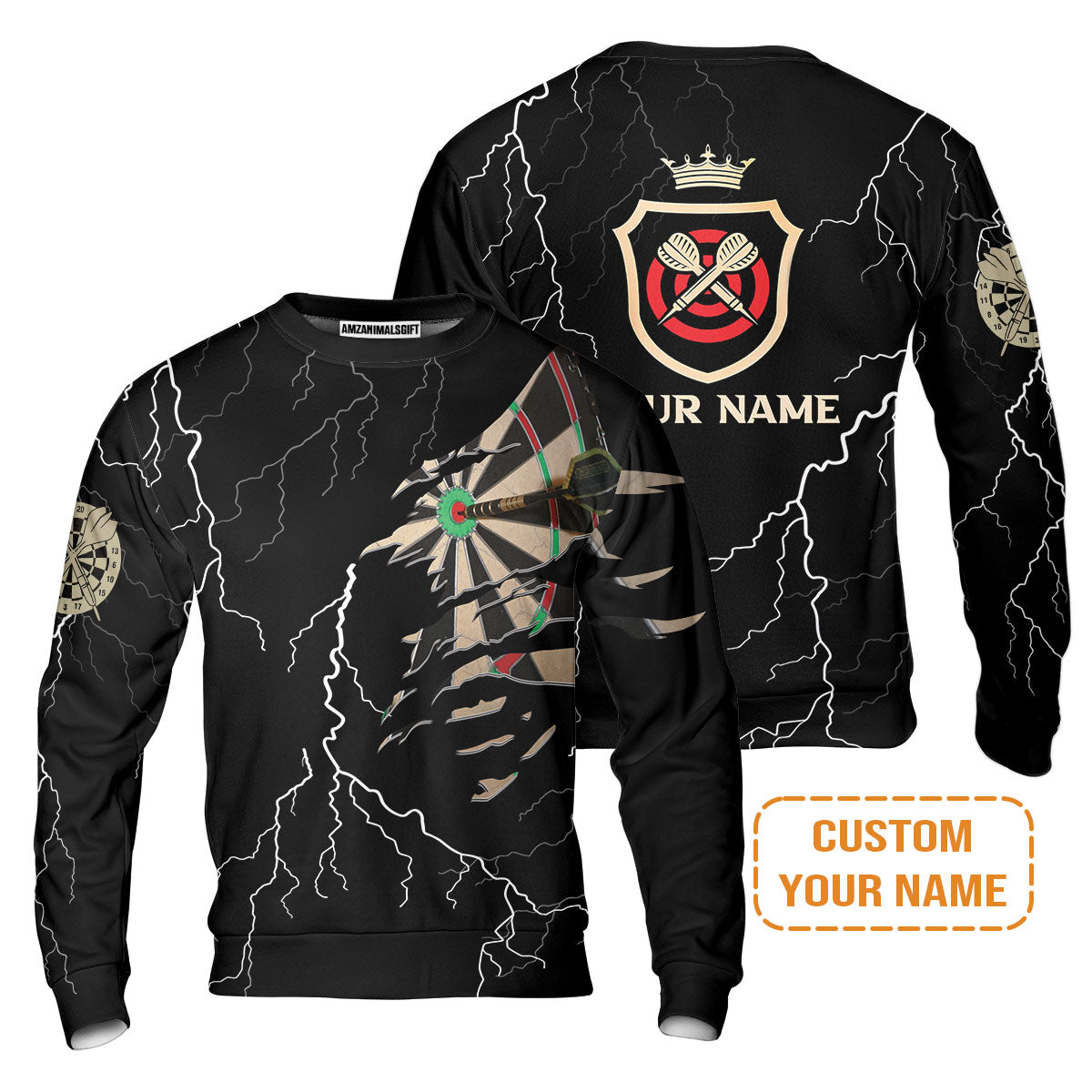Darts Custom Name Sweater, Darts Target Personalized Sweater