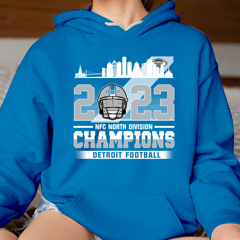 2023 Detroit American Football NFC North Champions Hoodies, Conquered The North Champs Hoodie, Detroit Football Fan Gifts