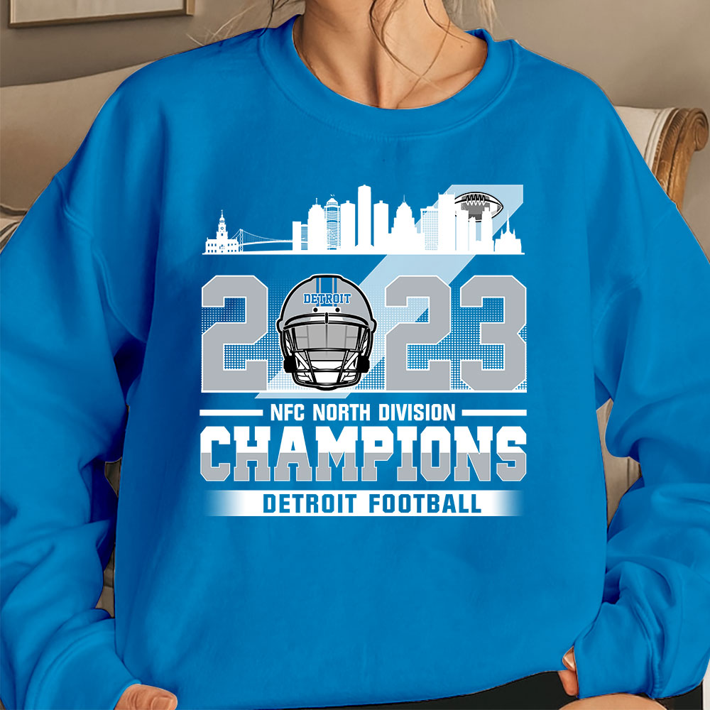 2023 Detroit American Football NFC North Champions Long Sleeve Shirt, Conquered The North Champs Long Sleeve, Detroit Football Fan Gifts