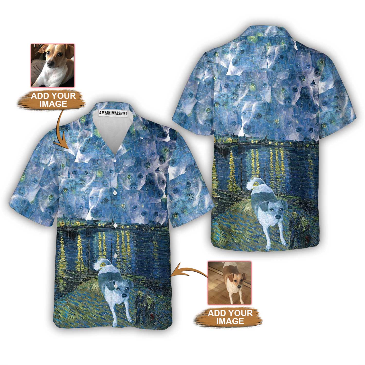 Custom Dog Hawaiian Shirt For Summer, Custom Dog Starry Night Art Aloha Shirts, Best Cool Outfit For Men Women