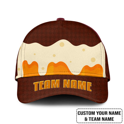Custom Red Cream Beer Pattern Design Oktoberfest Beer Festival Performance Embroidered Cap