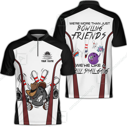 Customized Bowling Friends Polo Shirt, Really Small Gang Funny Bowling Team Polo Shirt, Perfect Outfit For Bowlers