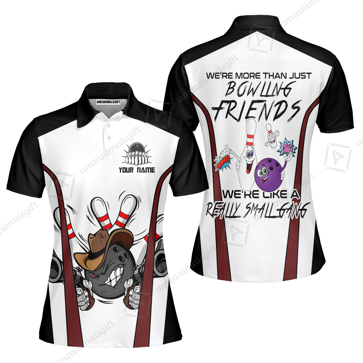 Customized Bowling Friends Polo Shirt, Really Small Gang Funny Bowling Team Polo Shirt, Perfect Outfit For Bowlers