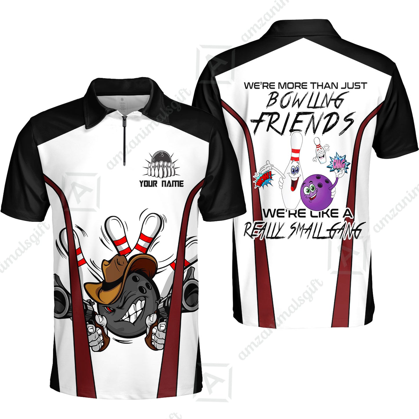Customized Bowling Friends Polo Shirt, Really Small Gang Funny Bowling Team Polo Shirt, Perfect Outfit For Bowlers