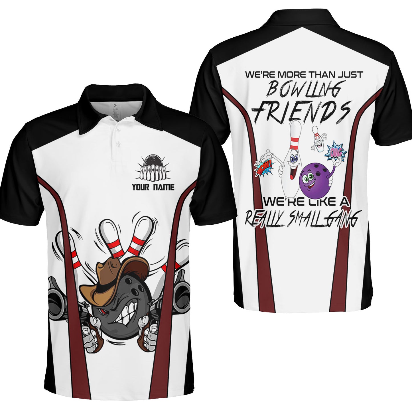 Customized Bowling Friends Polo Shirt, Really Small Gang Funny Bowling Team Polo Shirt, Perfect Outfit For Bowlers